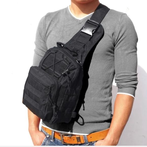 Tactical Molle Sling Shoulder Bag Assault Backpack Crossbody Messenger Chest Bag - Picture 1 of 9